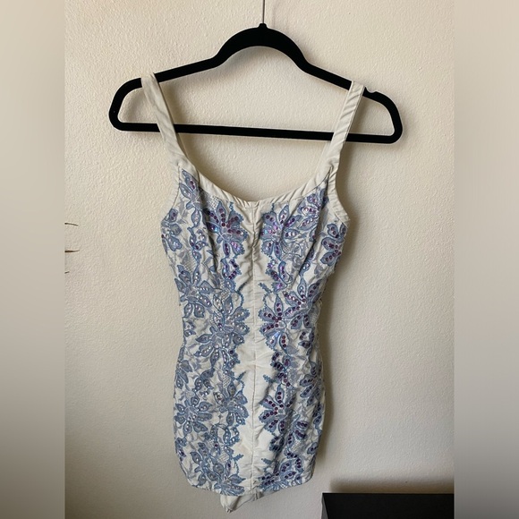 Vintage Rose Marie Reid Women’s One Piece Pin Up Sequin Floral Lace Corset - Picture 1 of 14